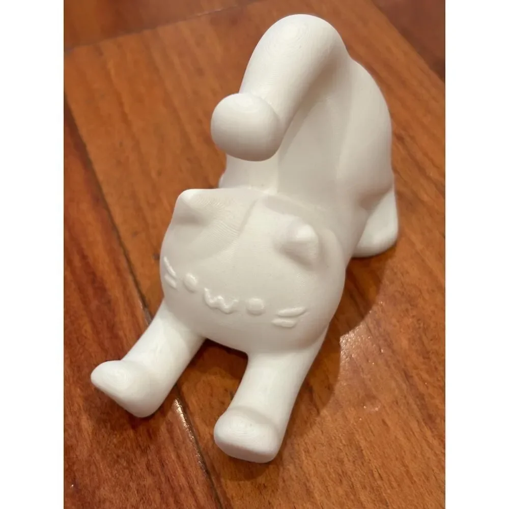 Cute Cat Phone Stand & Paint-Your-Own Figurine DIY Coloring Toy | Desk Accessory